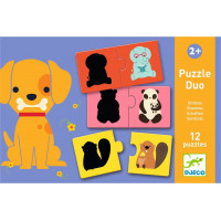 DJECO Puzzle Zvířecí stíny 12x2 dílků