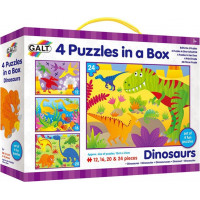 GALT Puzzle V zemi dinosaurů 4v1 (12,16,20,24 dílků)