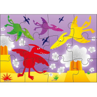 GALT Puzzle V zemi dinosaurů 4v1 (12,16,20,24 dílků)