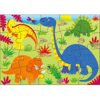 GALT Puzzle V zemi dinosaurů 4v1 (12,16,20,24 dílků)
