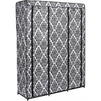 Textilní skříň Mira s 10 policemi MIRA MAXI - černobílá