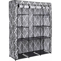 Textilní skříň Mira s 10 policemi MIRA MAXI - černobílá