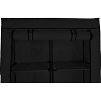 Textilní skříň Mira s 6 policemi MIRA - černá