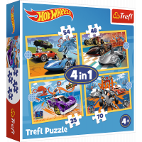 TREFL Puzzle Autíčka Hot Wheels 4v1 (35,48,54,70 dílků)