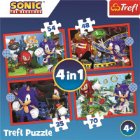 TREFL Puzzle Sonic: Dobrodružná jízda 4v1 (35,48,54,70 dílků)