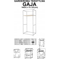 Textilní skříň Gaja Vitto - hnědá