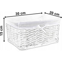Proutěný košík 30 x 20 x 15 cm - šedý