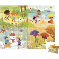 JANOD Puzzle v kufříku Čtyři roční období 36 dílků