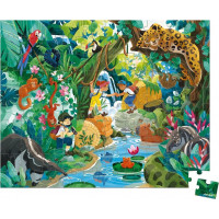 JANOD Puzzle v kufříku Dobrodružství v džungli 100 dílků