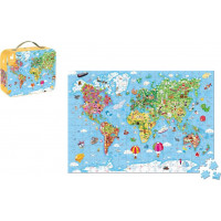 JANOD Puzzle v kufříku Mapa světa 300 dílků