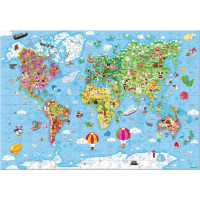 JANOD Puzzle v kufříku Mapa světa 300 dílků
