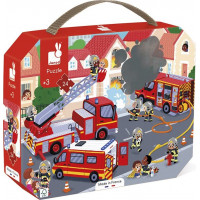 JANOD Puzzle v kufříku Požárníci 24 dílků