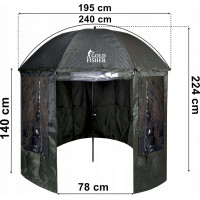 Rybářský stan / deštník JUKON - tmavě zelený
