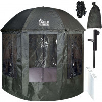 Rybářský stan / deštník JUKON - tmavě zelený