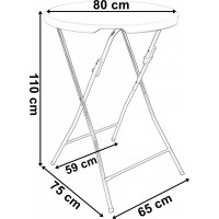 Bílý koktejlový stolek GALA 80 cm