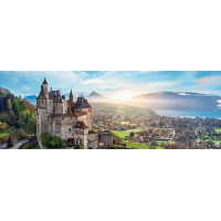 TREFL Panoramatické puzzle Hrad Menthon, Francie 1000 dílků
