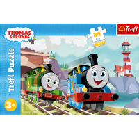 TREFL Puzzle Mašinka Tomáš: Tom a Percy na kolejích MAXI 24 dílků