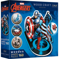 TREFL Wood Craft Origin puzzle Neohrožený Kapitán Amerika 160 dílků