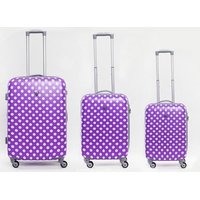 Moderní cestovní kufry PUNTÍKY - fialové