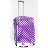 Moderní cestovní kufry PUNTÍKY - fialové