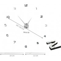 DIY nástěnné hodiny - stříbrné - 60-130 cm