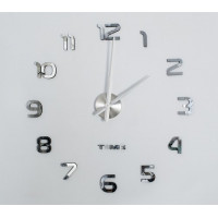DIY nástěnné hodiny - stříbrné - 60-130 cm