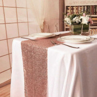 Dekorační běhoun na stůl 180x30 cm - růžové zlato