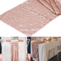 Dekorační běhoun na stůl 140x30 cm - růžové zlato
