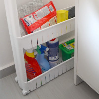 Bílý regál na kolečkách OSMERA