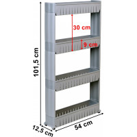 Šedý regál na kolečkách OSMERA
