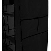 Černá textilní skříň s policemi OLENA