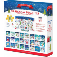 EUROGRAPHICS Puzzle Adventní kalendář: Vánoční město 24x50 dílků