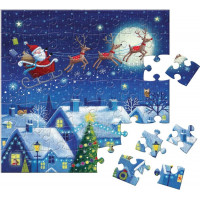 EUROGRAPHICS Puzzle Adventní kalendář: Vánoční město 24x50 dílků