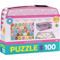 EUROGRAPHICS Puzzle ve svačinovém boxu Donuty 100 dílků
