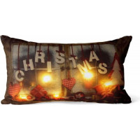 Vánoční LED povlak na polštář 50x30 cm - Chrismas