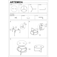 Konferenční stolek ARTEMIDA - šedý/černý