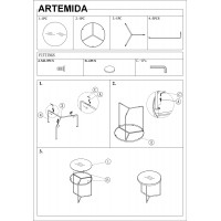 Konferenční stolek ARTEMIDA - šedý/černý