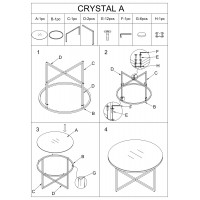 Konferenční stolek CRYSTAL A - jantarové sklo/stříbrný