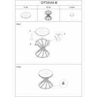Konferenční stolek OTTAVIA B - jantarové sklo / zlatý