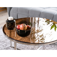 Konferenční stolek CRYSTAL A - jantarové sklo/stříbrný