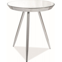 Stříbrný konferenční stolek BORA C - zrcadlo/chrom