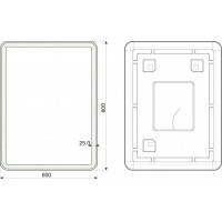 Zrcadlo 60x80 cm s LED osvětlením BORKEN BLACK