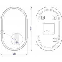 Zrcadlo 60x100 cm s LED osvětlením GERA