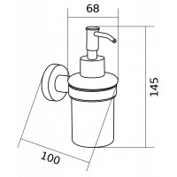 Závěsný dávkovač mýdla REMO s pumpičkou - kov/sklo - chromový