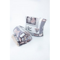 Deka LOVE s beránkem 150x200 cm - bílá/šedá