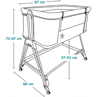 LIONELO Postýlka Luna 2v1 Grey Concrete