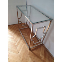 Konzolový stolek VERSACE C - sklo/stříbrný