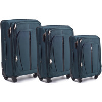 Moderní cestovní tašky STRIPE 4 - set S+M+L - tmavě zelené