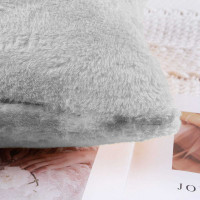 Polštář RABBIT FUR 50x30 cm - světle šedý