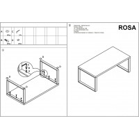 Konferenční stolek ROSA - bílý lesk/chrom